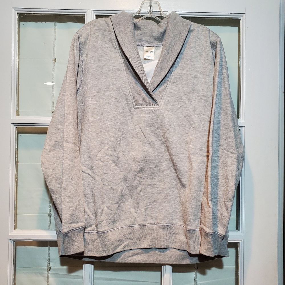 Blair Pullover fleece lined sweatshirt Heathered grey XL